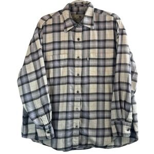 Levi's Silvertab Mens Plaid Flannel Button Down Shirt Gray Check Casual L Grunge